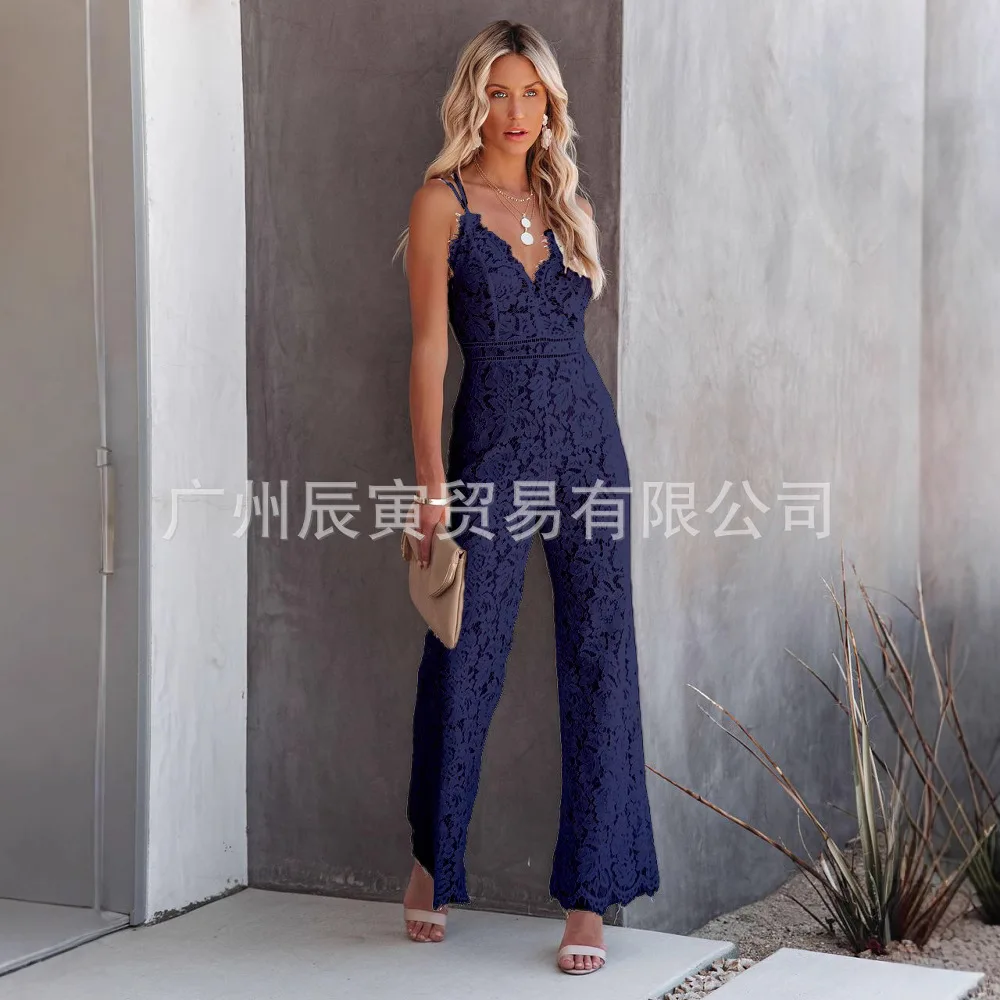 Летний новый сексуальный темпераментный кружевной комбинезон в Европе и Америке