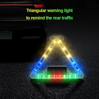 solar energy car emergency light foldable rotatable led warning signal lamp road safety rechargeable usb multi mode 5v auto rear