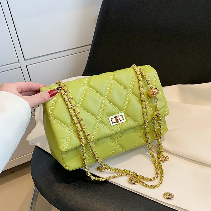 

Small PU Leather Women Crossbody Sling Bags 2022 Summer Designer Brand Shoulder Side Bag Chain Female Handbags and Purses bolsa