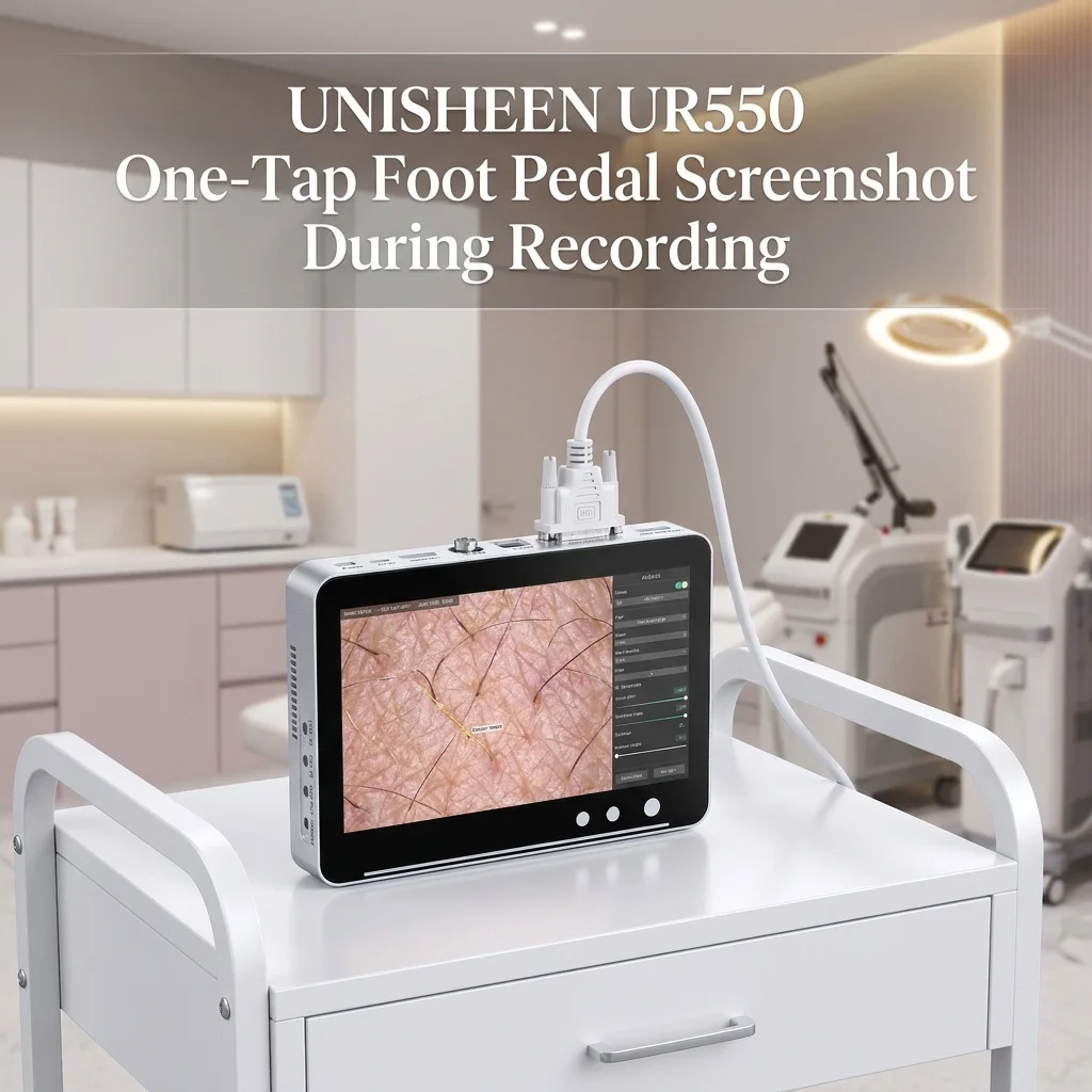 Фото UNISHEEN UR550 7-дюймовый автономный видеорегистратор с ЖК-дисплеем, эндоскоп, микроскоп, записывающее устройство с ножным переключателем, функцией скриншота, HDMI, SDI, DVI, VGA, RCA №3