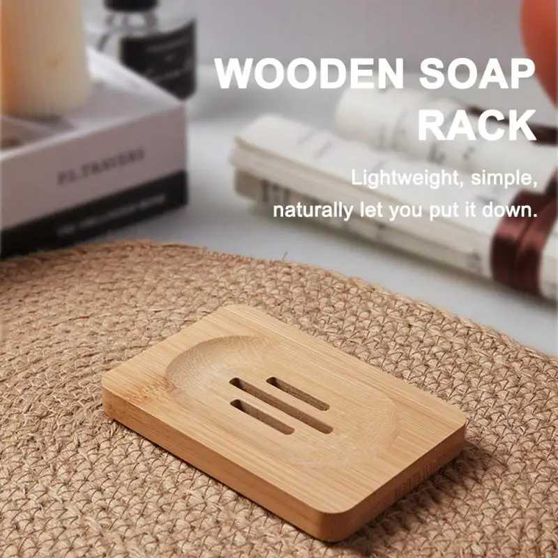 

Natural Bamboo Dishes Bath Soap Holder Soap Box Prevent Mildew Drain Box Bathroom Soap Dish Storage Box Bathroom Tools 2022 New
