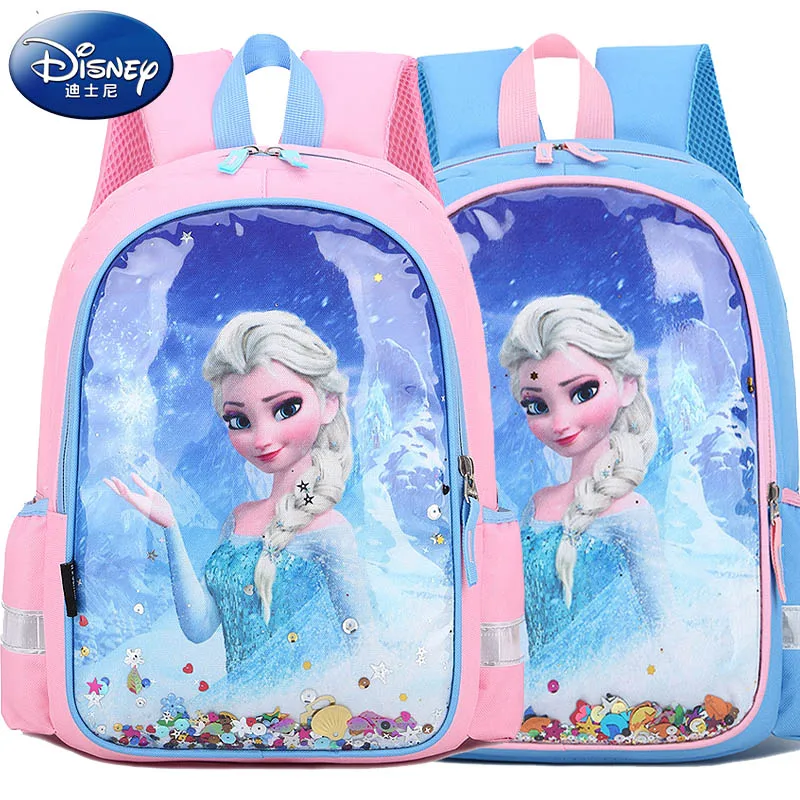 Модный рюкзак Disney для девочек, дышащий нейлоновый рюкзак для начальной школы для девочек, рюкзак из аниме Frozen Princess Elsa