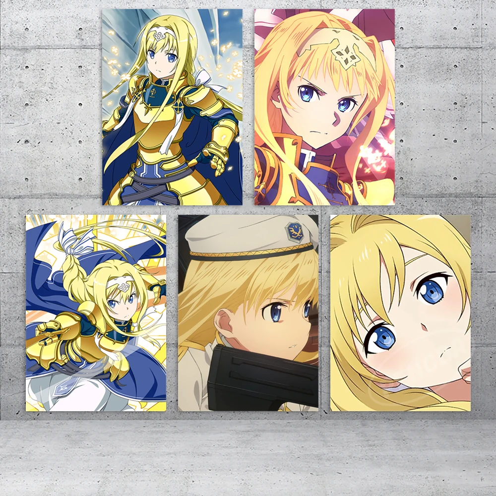 

HD Prints Sword Art Online Canvas Wall Art Alice Synthesis Thirty Painting Modular Pictures Yuuki Asuna Home Decor Anime Poster