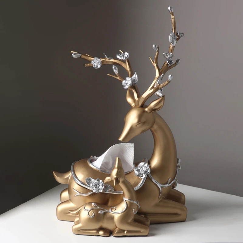 

Deer Tissue Box Living Room Coffee Table Office Home Luxury Creative Home Decoration Wedding Gift