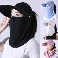 for women sport hiking foldable casual female outdoor wide brim women neck cover hat ponytail hat sun cap