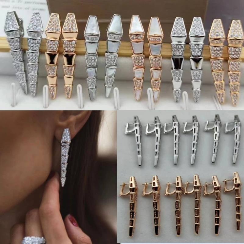 

Европейские и американские Высококлассные серьги в виде змеи посеребренные золотые 925 пробы персонализированные трендовые женские модные брендовые ювелирные изделия в подарок