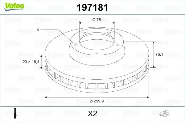 

Задний тормозной диск VALEO 197181 E82 E88