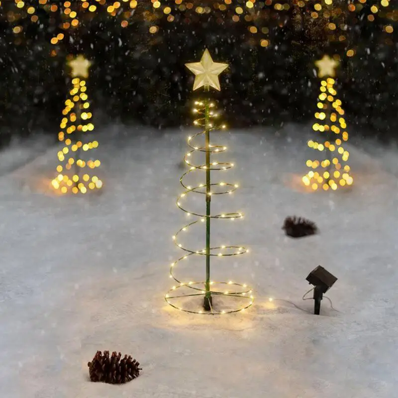 

Solar Christmas Lights Stars Light Courtyard Outdoor Waterproof LED Garden Villa Xmas Tree Holiday Party Decoration Lawn Lamps