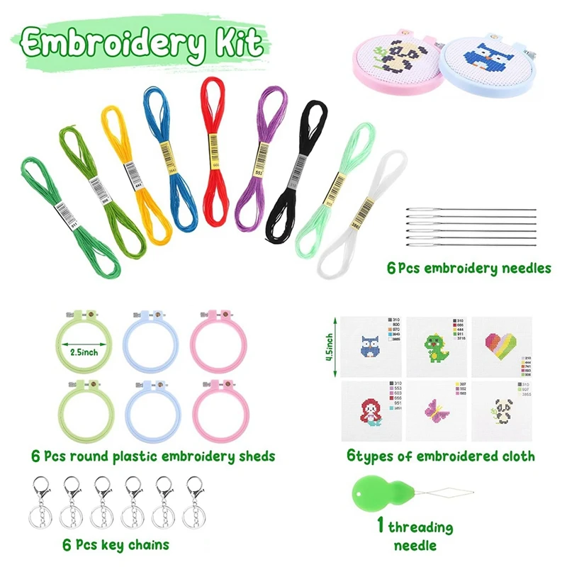 6 шт. штампованные наборы для вышивки крестом начинающих сделай сам детей