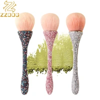 zzdog 1pcs female luxury makeup brush high quality powder blusher beauty brushes diamond texture handle nail art cosmetics tools