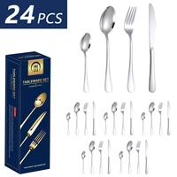 luxury cutlery set 20pc stainless steel cutlery tableware forks knives spoons for camping travel picnic kitchen accessories