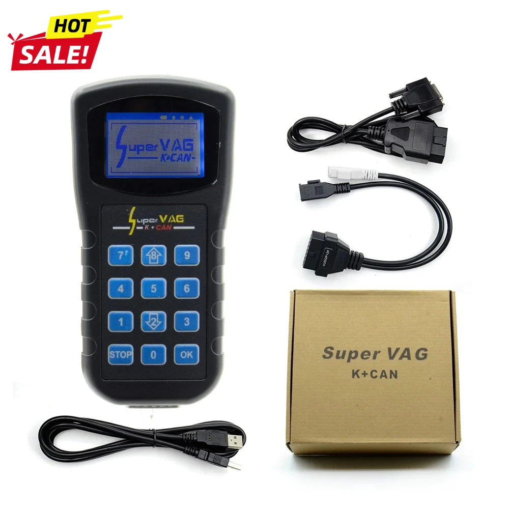 Фото Диагностический прибор Super VAG K+CAN V4.8 + Коррекция пробега + Считыватель PIN-кодов Super VAG K+CAN Plus высокого качества №1