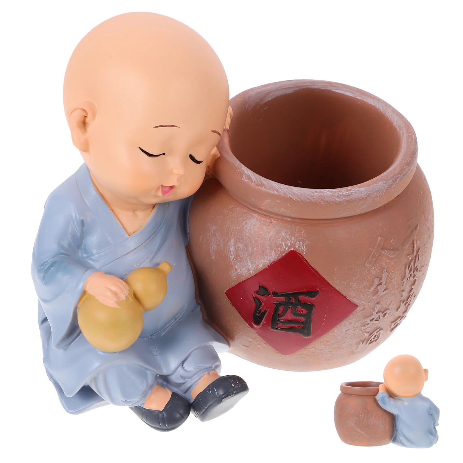 

Adorable Little Monk Home Accessories Small Models Mini Garden Decorations Desktop Statue Decorative Figurines Decors