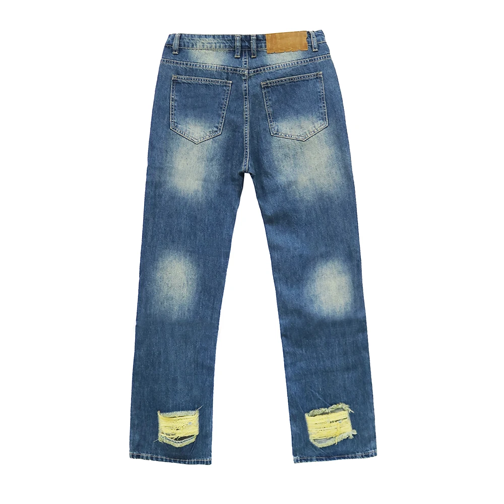 Men's Jeans Retro Washed Hole Wide Leg Straight Loose Y2k Pants Loose Jeans Jeans Men Luxury Korea Fashion Street Clothes JEANS