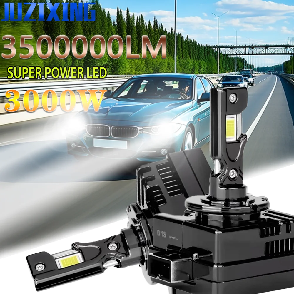 Фото JUZIXING Turbo Автомобильная лампа D1S D3S Светодиодные фары Canbus без ошибок Plug and Play 6500K для BMW Автомобильная светодиодная лампа маяка Светодиодная лампа №1