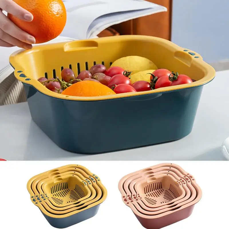 

Пищевые фильтры корзина для мытья фруктов и овощей, безопасная для посудомоечной машины, сливная корзина, чаша-дуршлаг кухонные приспособления