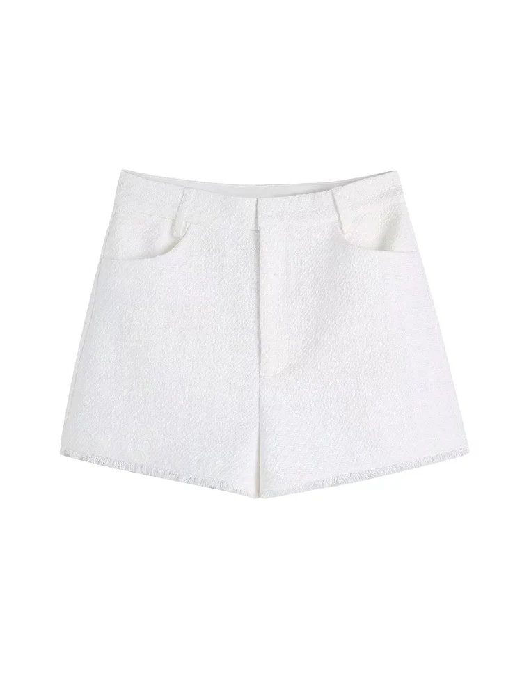 

2022 Summer Women Casual Shorts Solid Veins Buttons Pockets Female Fashion Street Elegant Shorts Clothing