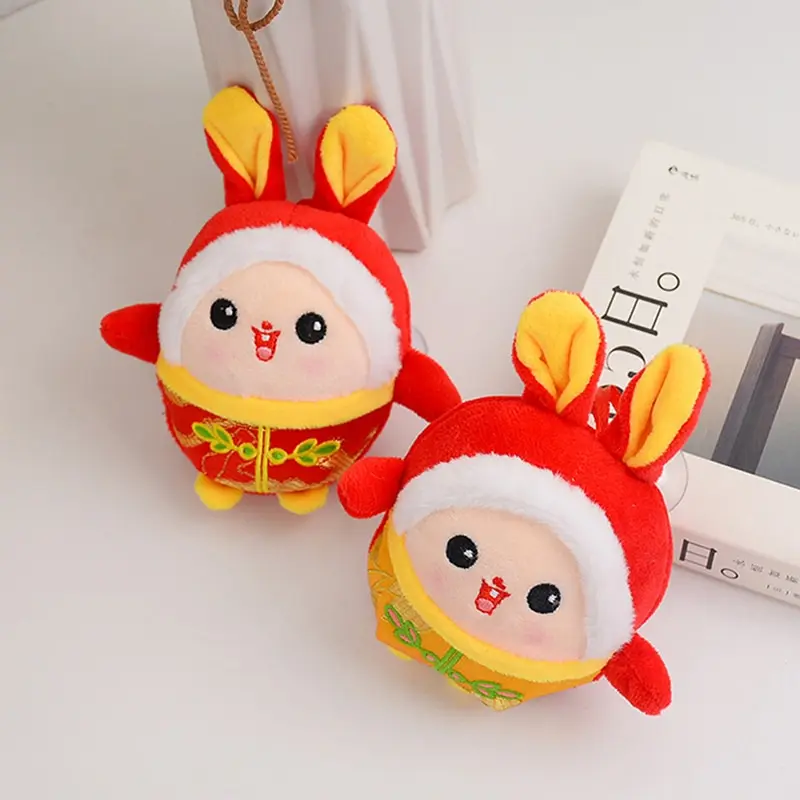 

Cartoon Rabbit Plush Toys Chiese 2023 New Year of the Rabbit Kids Toys Doll Gift Souvenir