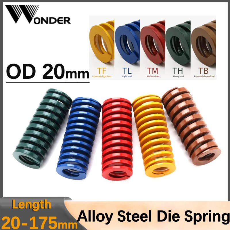 

Пружина пресс-формы для штамповки спирали Пружины сжатия Внешний диаметр 20 мм Длина 20-175 мм Пружинная сталь пресс-формы