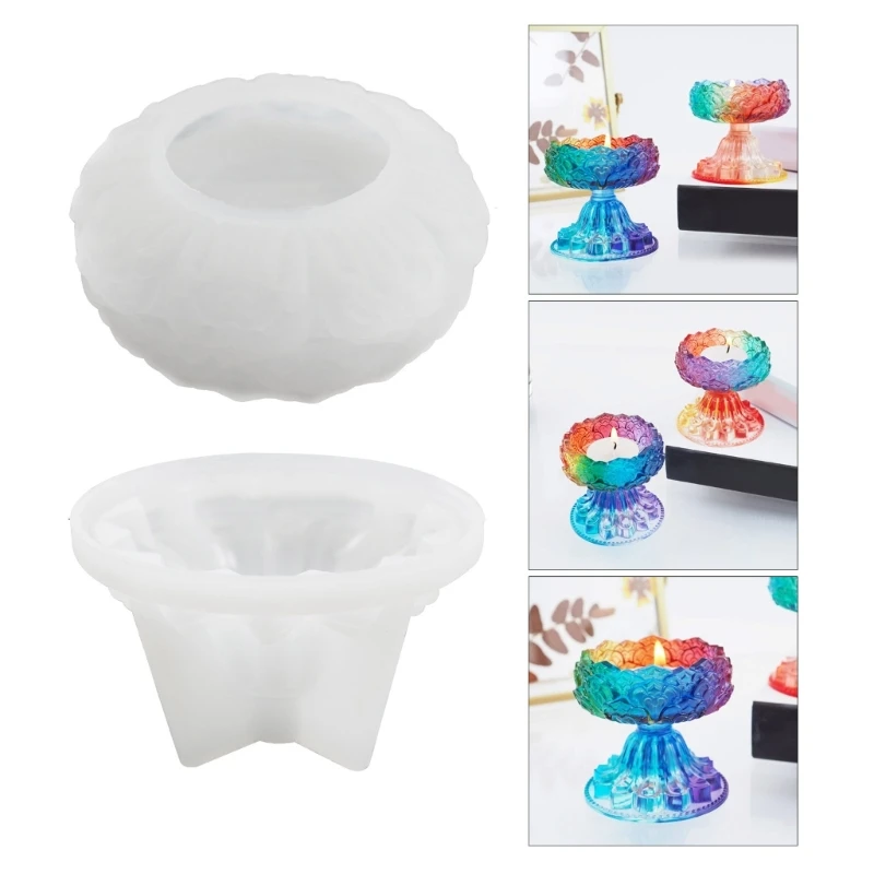 Mould Handmade Crystal Lotus Mirror Candlestick Mold For Tea Wax Cup For Blessing Ceremony