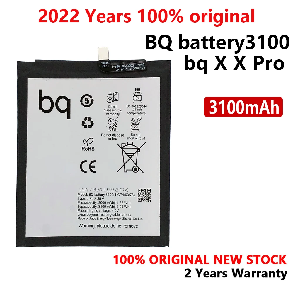 100% Original 3100mAh Phone Battery For BQ Aquaris X X Pro Phone High Quality Rechargeable Batteries With Tracking Number