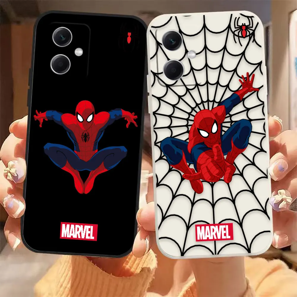 

Marvel's Spider-Man Phone Case For Redmi Note 12 11 11T 11R 11E 11S 10 9 9S 8 7 7S PRO PLUS 4G 5G Colour Liquid Case Fundas Capa