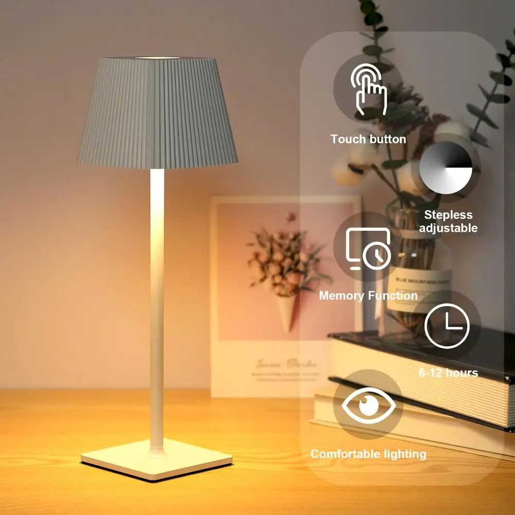 

Living Room LED Table Lamps Cordless Adjustable Brightness Standing Bedroom Bedside floor lamp For Home Office Dormitory