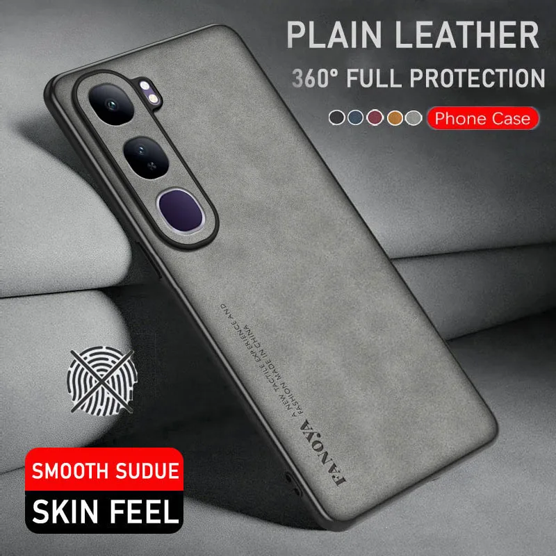 Роскошный кожаный чехол для Vivo V40 Lite противоскользящий V30 Pro аксессуар мобильного