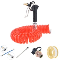high pressure lengthen pneumatic cleaning dust gun set 6m flexible telescopic hose hand air valve for machinery car cleaning