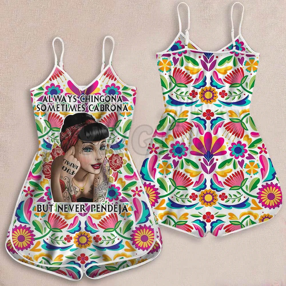 Always Chingona Latina Women Romper  3D All Over Printed Rompers Summer Women's Bohemia Clothes