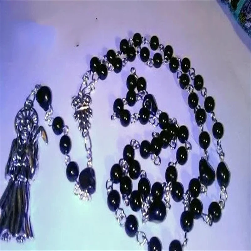 Black Rosary & Howlite Skull Beads - Santa Muerte Rosary