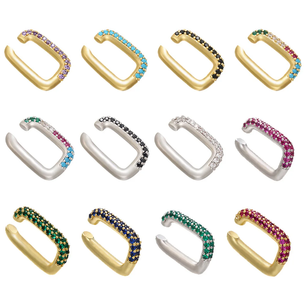 Роскошные ювелирные изделия для женщин 2022 квадратные U-образные серьги-клипсы