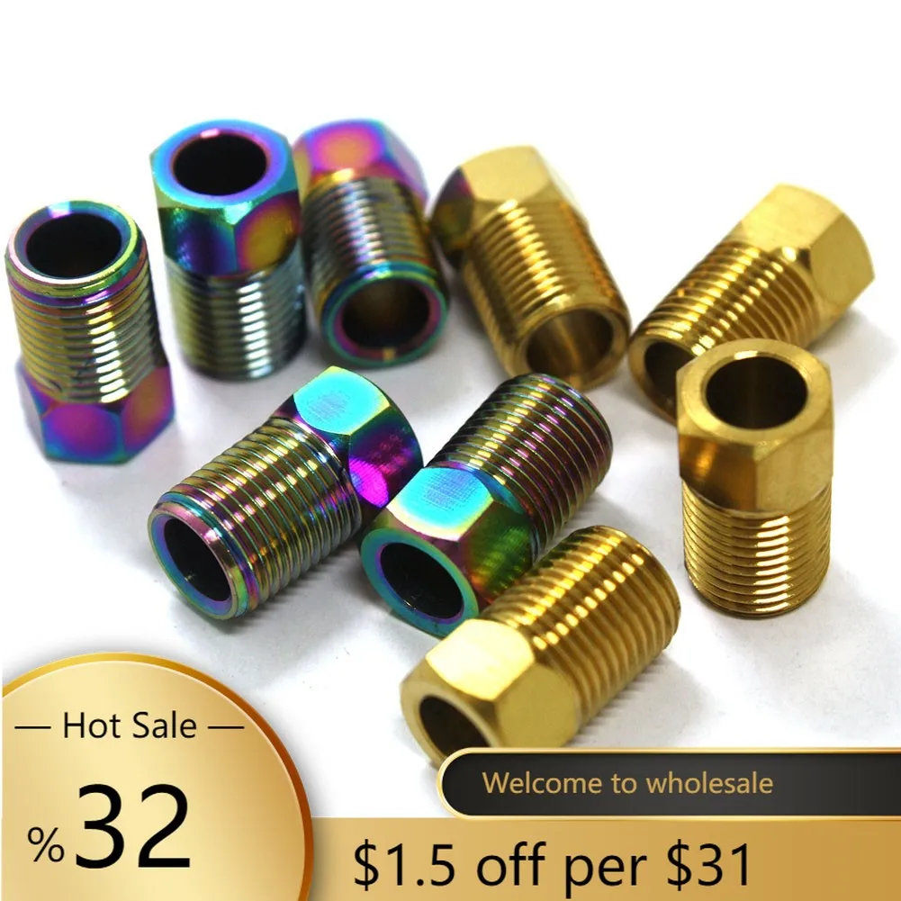 M8 Bike Bicycle Hydraulic Hose Screw Bolt Nut Titanium Alloy For-Shimano/AVID/GUIDE Gold/Colorful Bicycle Components & Parts