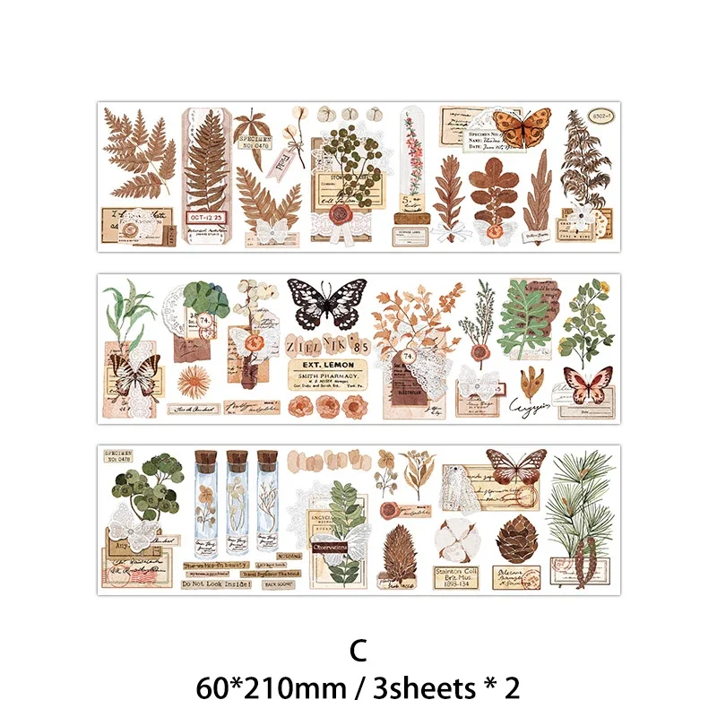 

Винтажные наклейки с растениями Journamm