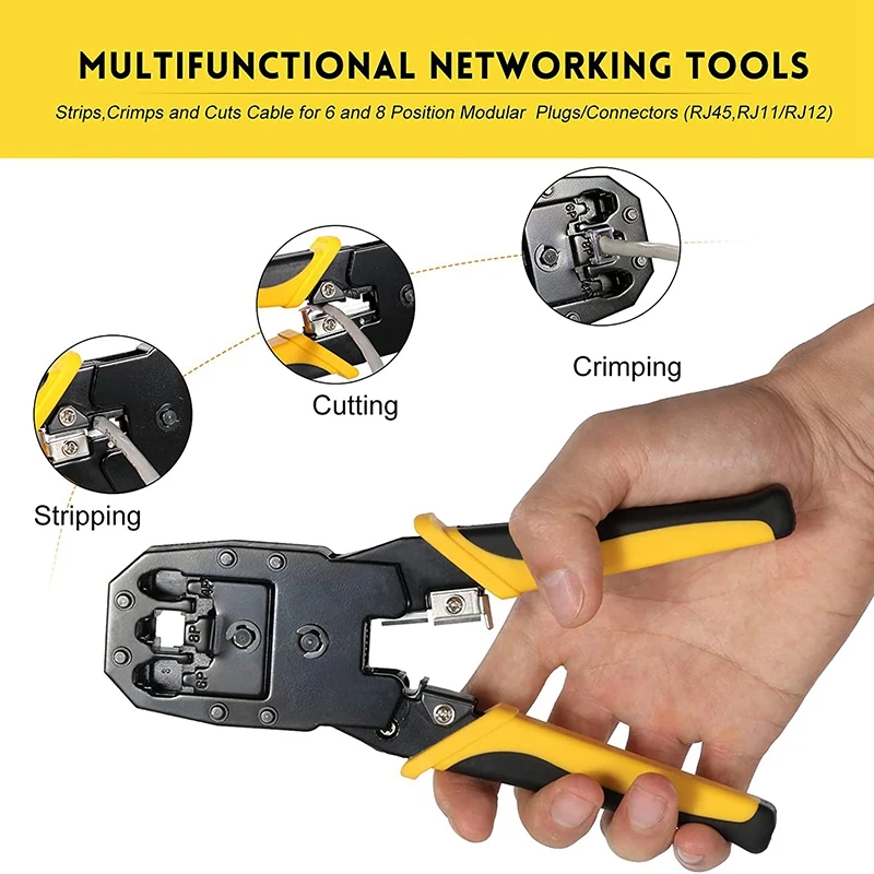 Обжимные инструменты RJ45 комплект из 20 разъемов Cat5 натяжных сапог 1