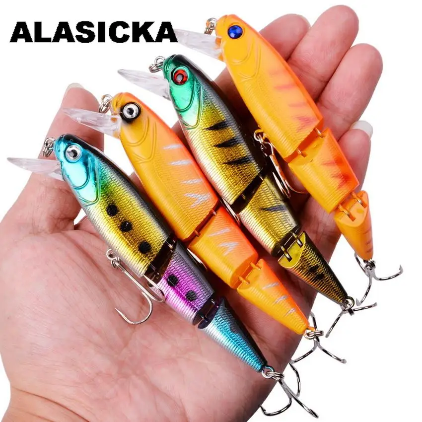 

ALASICKA 1PCS Wobblers Multi-section Lure Minnow 11.5cm 15g Isca Artificial Hard Bait Crankbait Trolling Bass Pike Perch Tackle