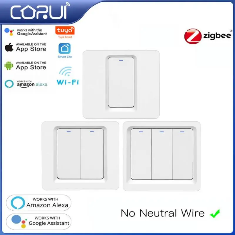 

Умный сенсорный выключатель CORUI Zigbee, 1/2/3 клавиши, 100-240 В