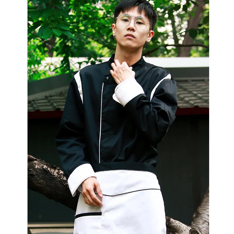 

Chef work clothes men and women long-sleeved hotel catering kitchen baking work clothes summer breathable screen printing logo