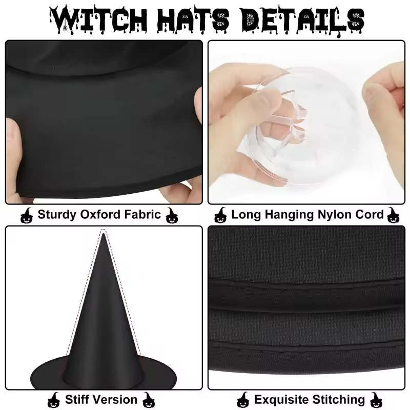 12 шт. складная Волшебная Шляпа ведьмы для костюмированной вечеринки