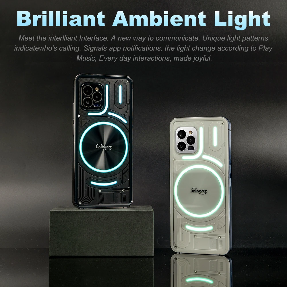 Unihertz Luna Smartphone Rhythm Ambient LED strip Music Phone 8GB RAM 256GB ROM 108MP G99 Mobile Phone Night Vision Cellphone