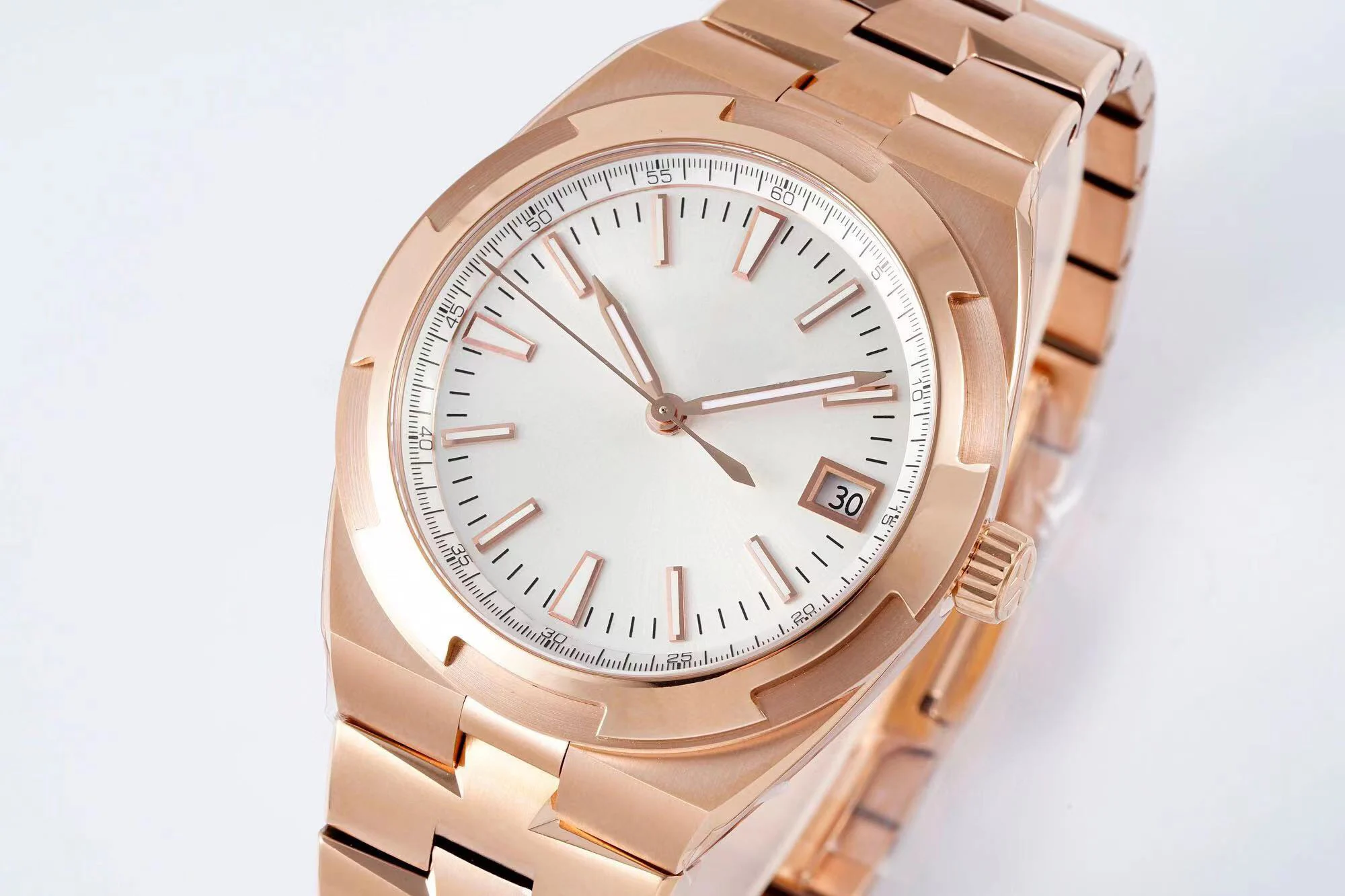 

Rose golden color Over seas 4500V AAA Men's Watches Automatic Mechanical Watch 40MM Steel Strap Rubber or leather strap