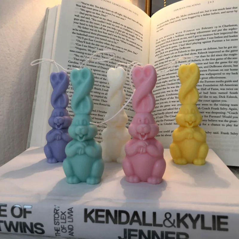 

Easter Vertical Ears 3D Rabbit Mold Aromatherapy Candle Silicone Mould Twist Rabbit Plaster Decor Handmade Soap DIY Making Molds