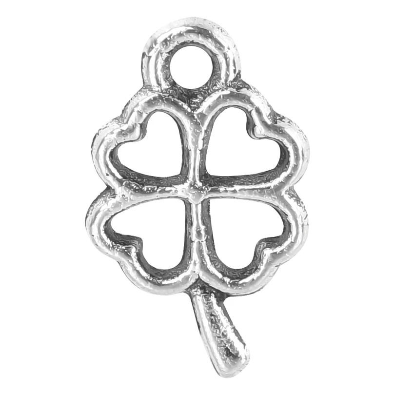 

60pcs/Lot Lucky Silver Color Four-leaf Clover Charms Alloy Pendant For Earrings Bracelet Necklace Jewelry Making Diy Accessories
