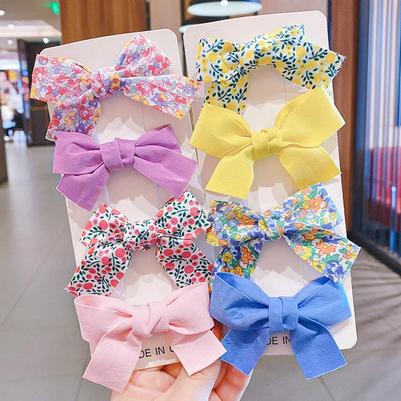 

Printed Cute Girls Kids Hair Clips Bows Barrettes Children Bowknot Princess Hairpins Hairclip Headdress Headwear Ornaments