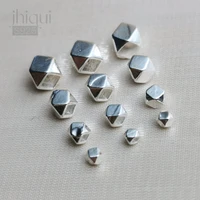 5pcs 925 sterling silver multifaceted spacer beads for diy bracelet necklace making fine jewelry finding