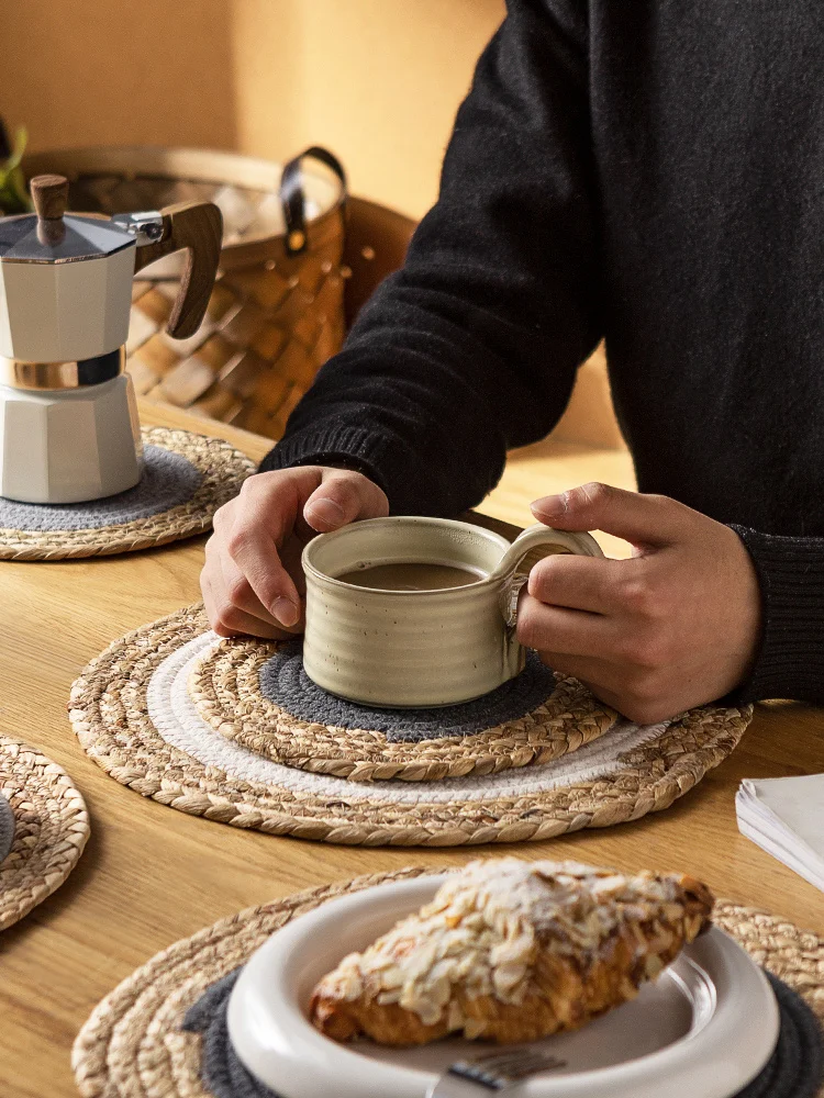 Столовые приборы в японском стиле ретро простые тарелки Коврик Для Сковороды