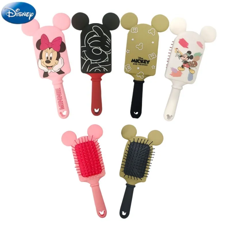 

Disney Minnie Air Cushion Massage Combs Mickey Mouse Cartoon Anime Figures Children Comb Hair Brush Hairdressing Tool Kids Gift