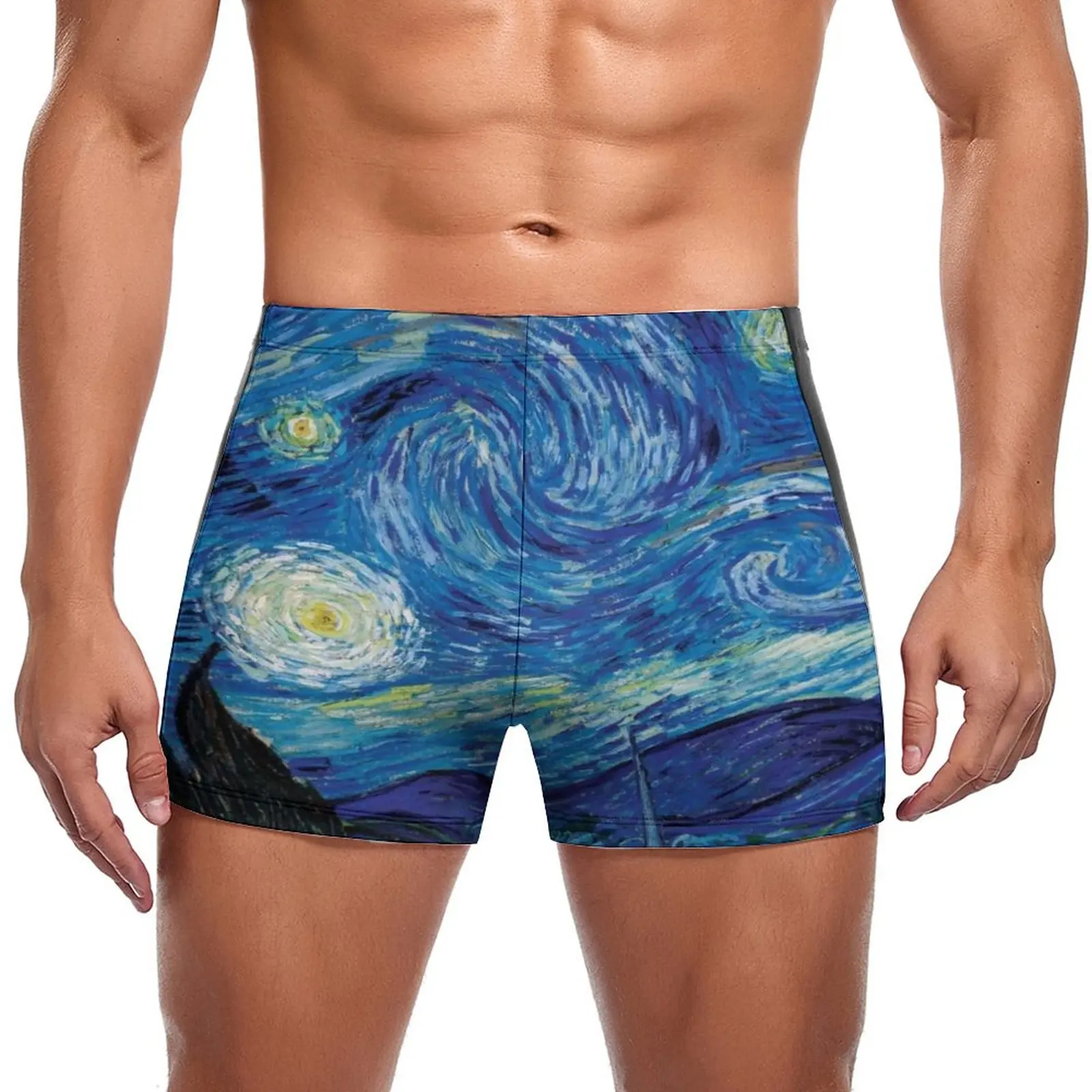 

Abstract Sky Swimming Trunks Van Gogh Starry Night Fashion Durable Swim Boxers Beach Push Up Men Swimsuit