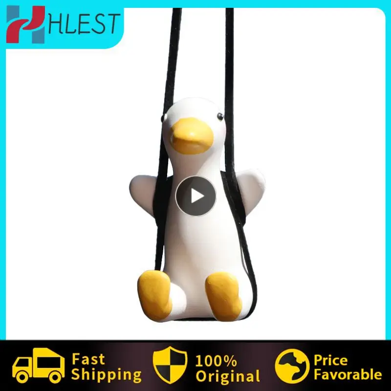 

Cute Duck Car Hanging Pendant Auto Rearview Mirror Ornaments Gift For Women Girl Decoraction Pendant Car Interior Accessories