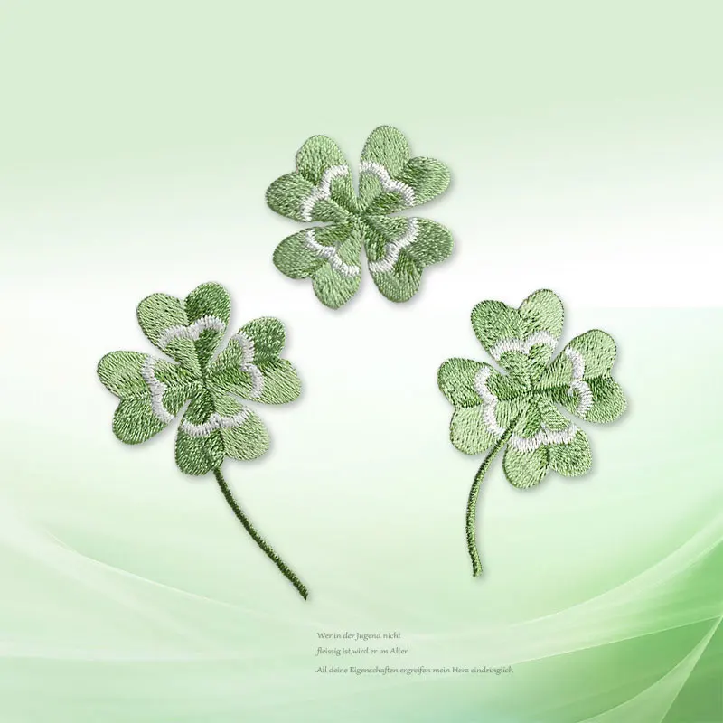 Патчи с изображением четырехлистного клевера для глажения тканевые наклейки